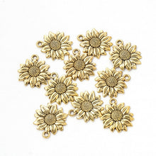 Load image into Gallery viewer, 10 Pcs Gold Sunflower Pendant