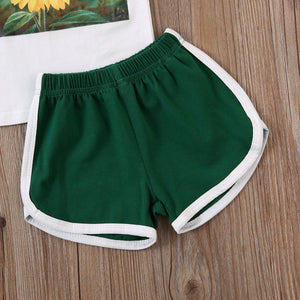 2-7Y Toddler Sunflower Print Short Sleeve T Shirts Tops Green Shorts Casual Outfit