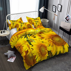 3D Beautiful Sunnyflower Bedding Set