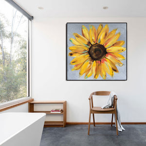 Abstract Yellow Sunflowers Oil Canvas Painting