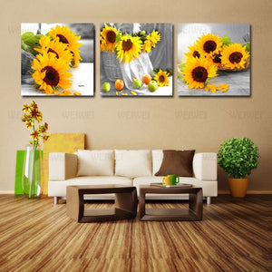 Canvas Painting Yellow Sunflowers Wall