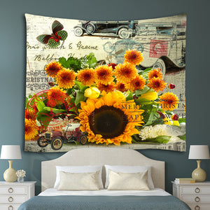 Sunflower Tapestry Bohemia Sunbathing Wall Hanging