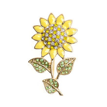 Load image into Gallery viewer, Sunflower Rhinestone Brooches