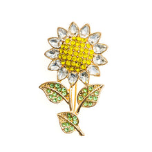 Load image into Gallery viewer, Sunflower Rhinestone Brooches