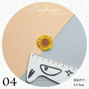 Sunflower Flower Embroidered Patch for Clothing Iron on Clothes Kindergarten Kids Appliques Stripes Sticker Garment Accessories
